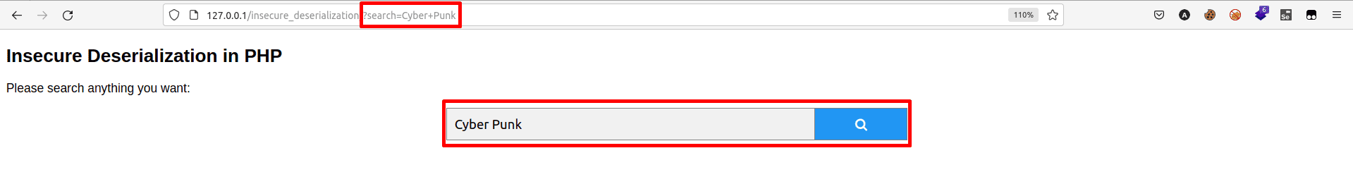 Search with a plain string (no serialization)